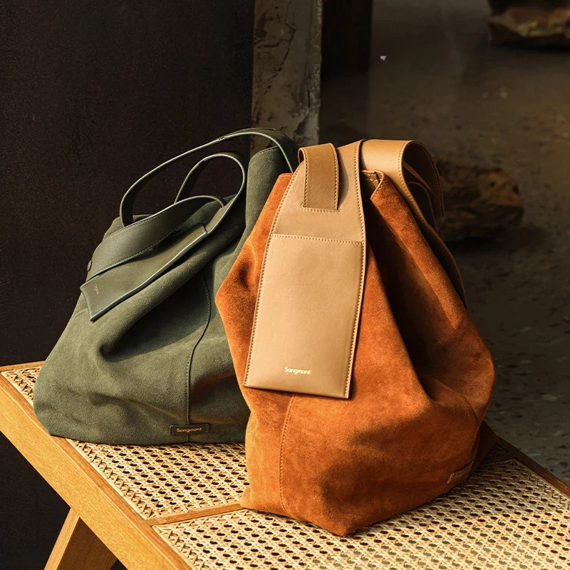 2024 modowa modna nowa zamszowa torba damska wisząca na uszy leniwa i wszechstronna torba na ramię Western Style Crossbody