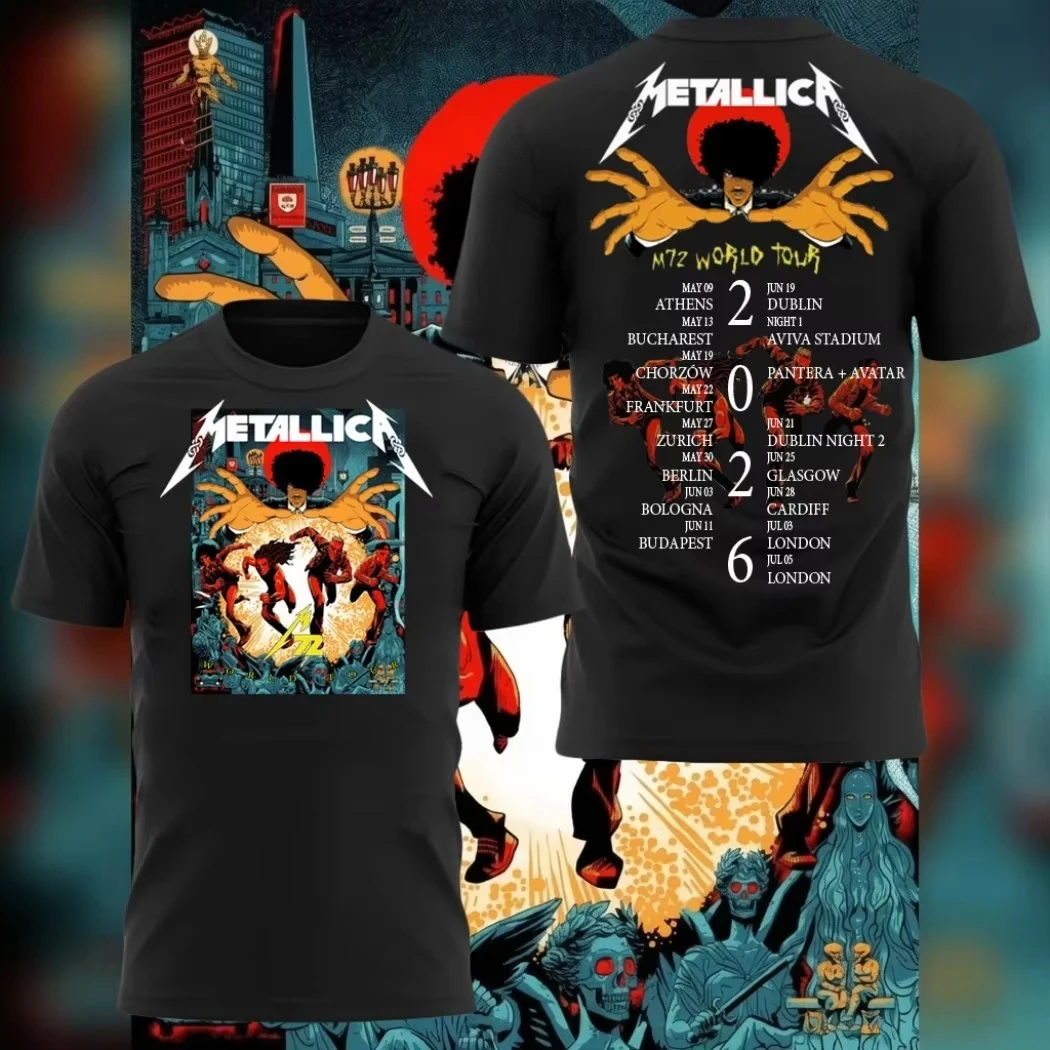 Metallica Band M72 World Tour - đánh giá và giá Ireland Summer Clothing