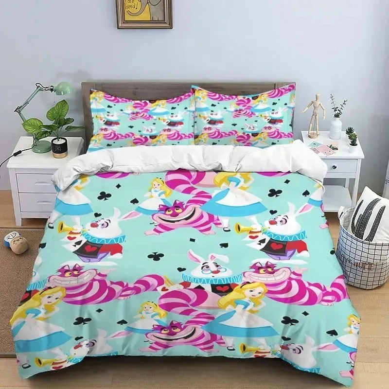 

Disney Alice Bedding Set Cartoon Girl Quilt Cover,Bedroom Decor For Kids, Queen King Size Bedding Set Birthday Gift