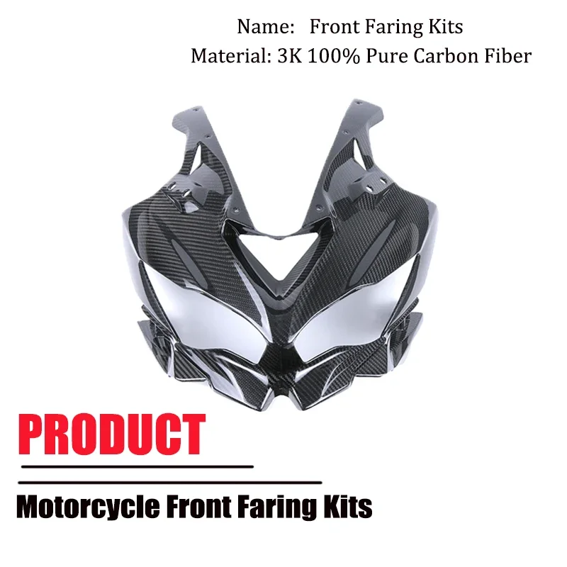 For Kawasaki ZX25R ZX4RR 2020-2024 Motorcycle Modified Front Panel Motorcycle Accessories 3K Pure Carbon Fibe Front Faring Kits