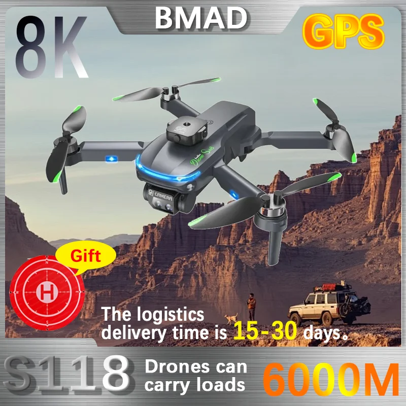 

BMAD S118 RC Drone Professional 8K ESC Drone With Dual Camera Brushless Motor Obstacle Avoidance Foldable Quadcopter Toys Gift