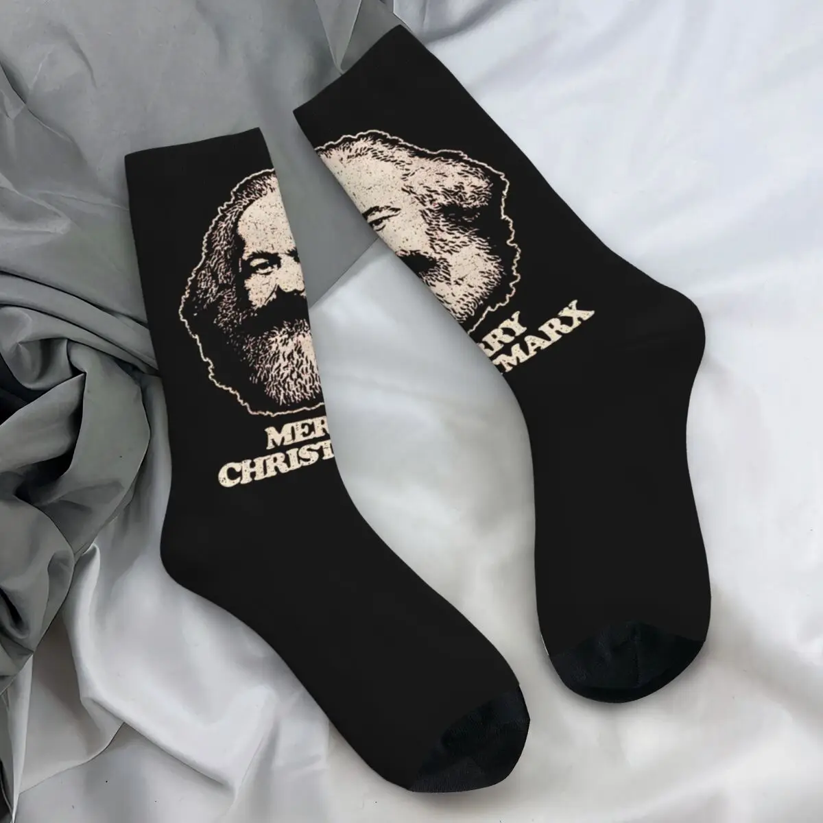 Karl Marx Stockings Women Men Merry Christmarx Socks Soft Breathable Korean Socks Spring Running Non Slip Graphic Sock Gift Idea