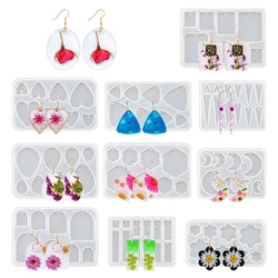 Geometric Earring Pendant Silicone Mold Round Epoxy Resin Mould For DIY Ornaments Keychain Necklace Charms Epoxy Resin Crafts