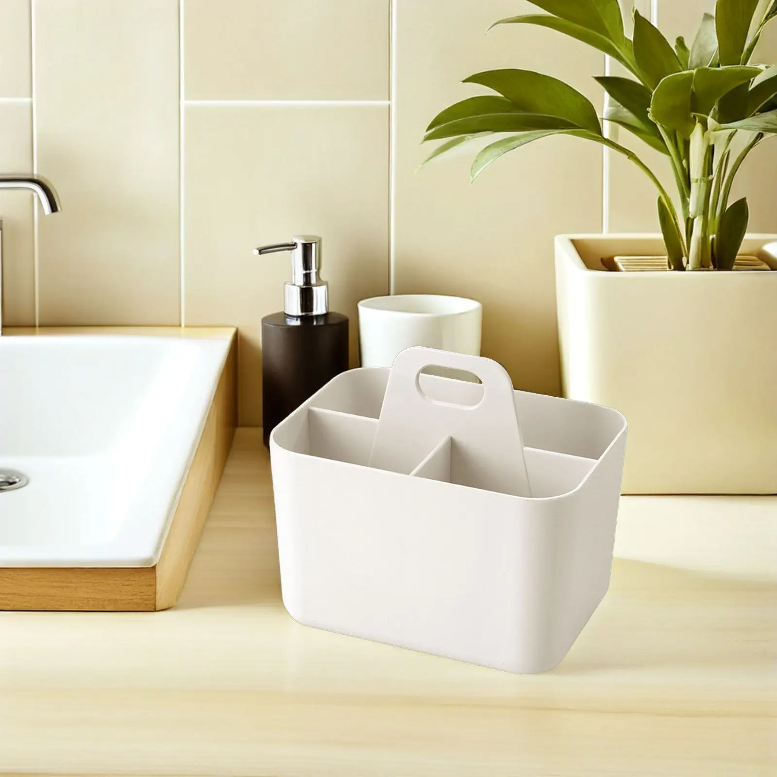 Large Capacity Portable Bathroom Storage Basket with Handle Premium PP Material Shower Organizer for Toiletries Cosmetics
