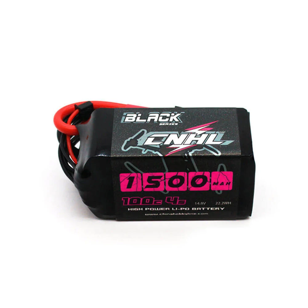 CNHL-Bateria LiPo para RC Drone, Corrida FPV, Série Negra, 4S, 14.8V, 1500mAh, 100C, Ficha XT60, 150-220mm, 4"