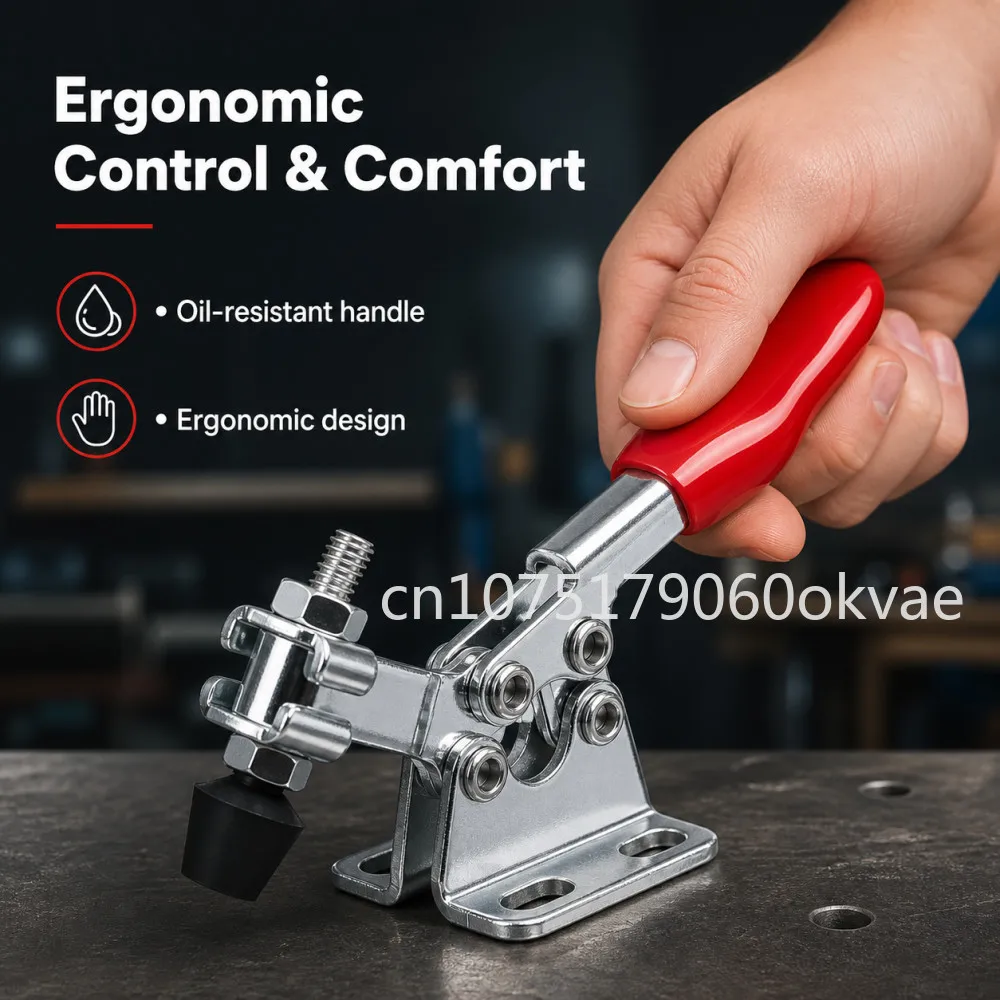 GH-201 Horizontal Toggle Clamp 27KG Holding Capacity Quick Release Woodworking Hand Tool for Workbench and Jig Fixture