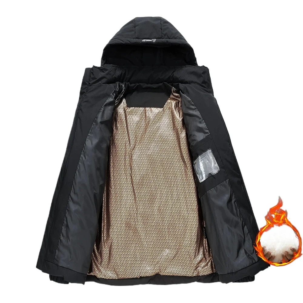 

Outdoor Water-Resistant Down Jacket Men Winter Windproof Warm White Duck Down Parka Coat Men's Trendy Casual Wear Heated Parkas