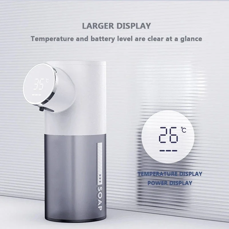 Xiaojie Automatic Soap Dispenser USB Rechargeable 320ml Liquid Soap Dispensers Digital Display Foam Hand Sanitizer Machine