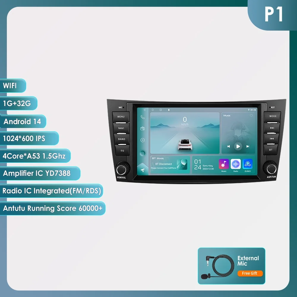 Hizpo Android all-in-one autoradio voor Mercedes Benz E-klasse W211 E200 E220 E300 E350 E240 E270 E280 W219 Multimedia GPS 4G Wireless Carplay 8 inch