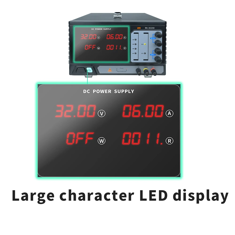 مصدر طاقة تيار مستمر - RK-3030D مصدر طاقة تحويل 30 فولت 30 أمبير (مقياس الجهد)
