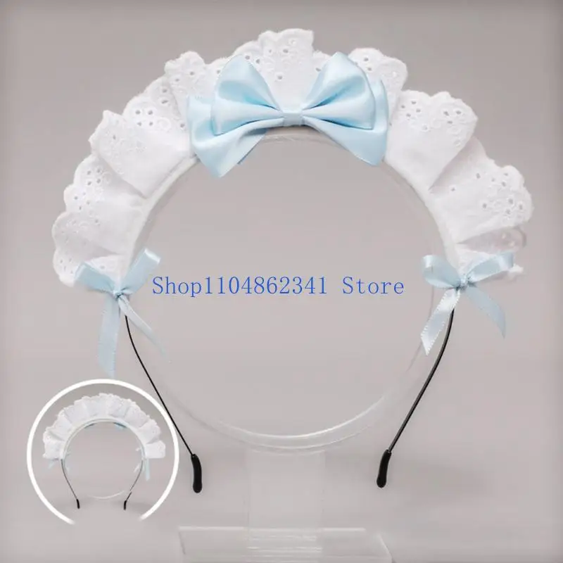 5asd gothique Punk coiffure ménage dentelle cheveux accessoires Cosplay bandeaux doux ébouriffé Satin nœud