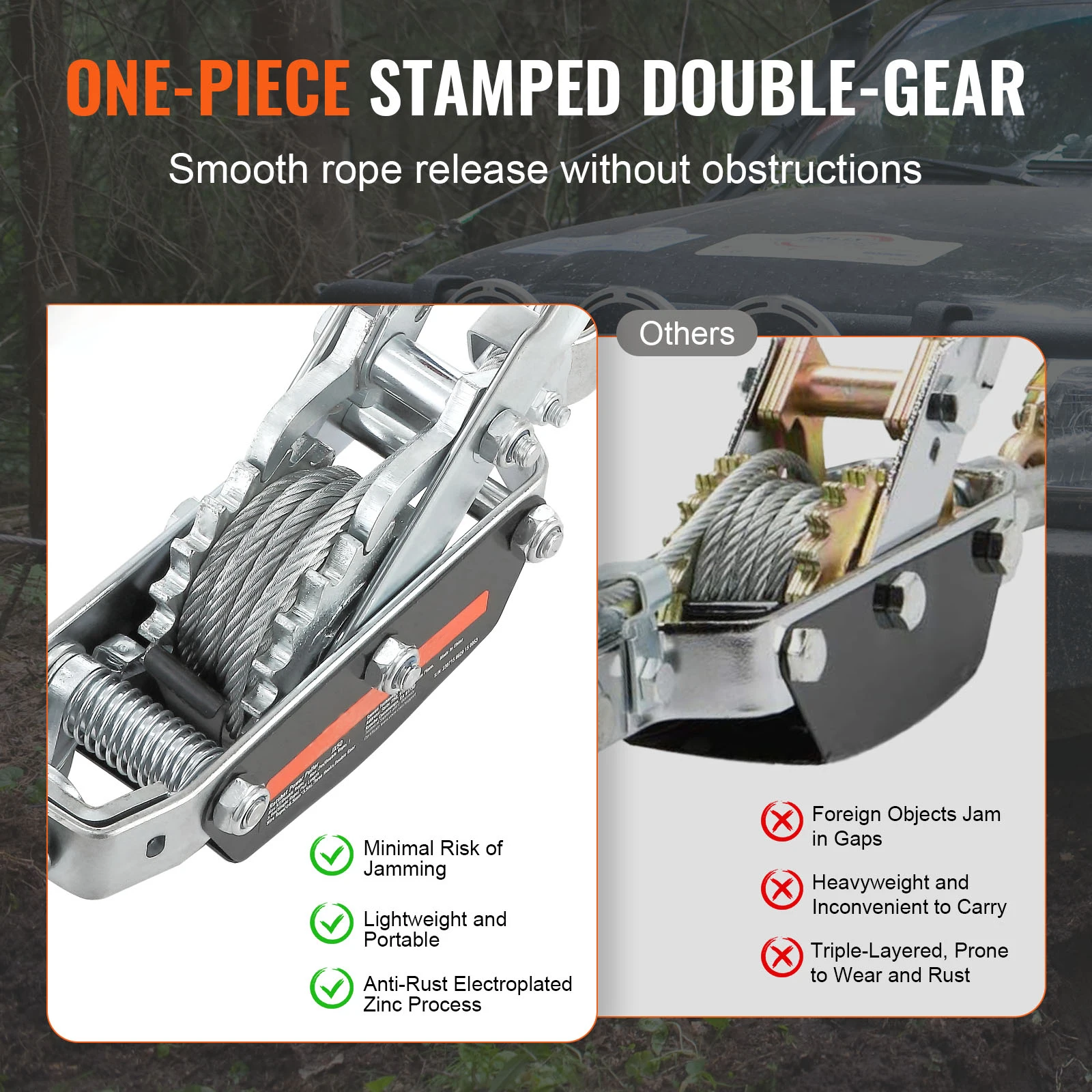 SucceBuy 5T Come Along Winch Ratchet Power Puller เครื่องมือ 11.5ft สายเหล็กยานยนต์รอกสายดึงสําหรับรถกู้ภัย