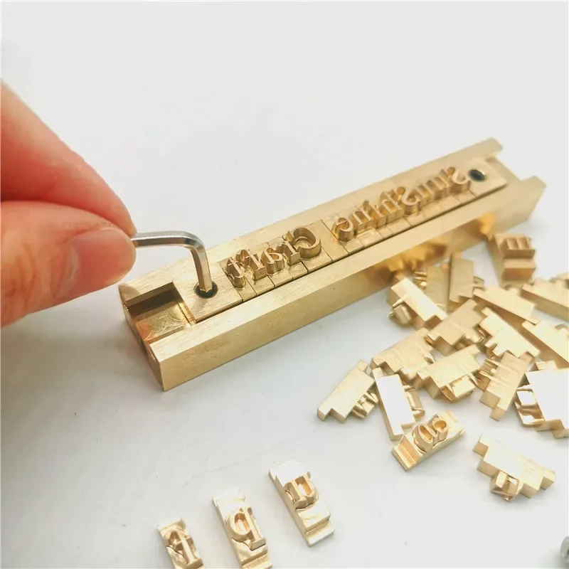 184pcs T-slot Leather Movable Letter Number Stamp Set Alphabet Brass Mold Hot Foil Stamping Machine Initial Letter Custom Logo