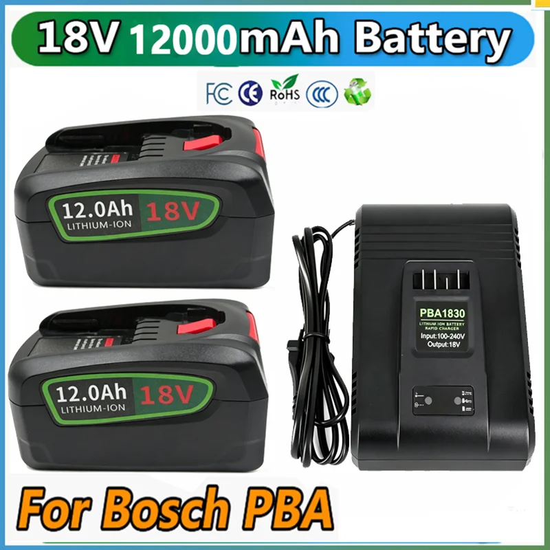 For Bosch 18V Li-ion Battery PBA PSB PSR PST Bosch Home Garden Rechargeable Battery Tools AL1830CV AL1810CV AL1815CV AL1880CV