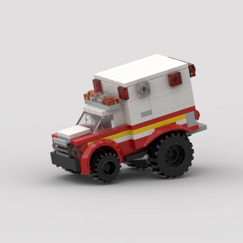 City Car Model MOC Building Bricks Emergency Medical Ambulance Modular Technology Children Holiday Gifts Assemble Toys Suit