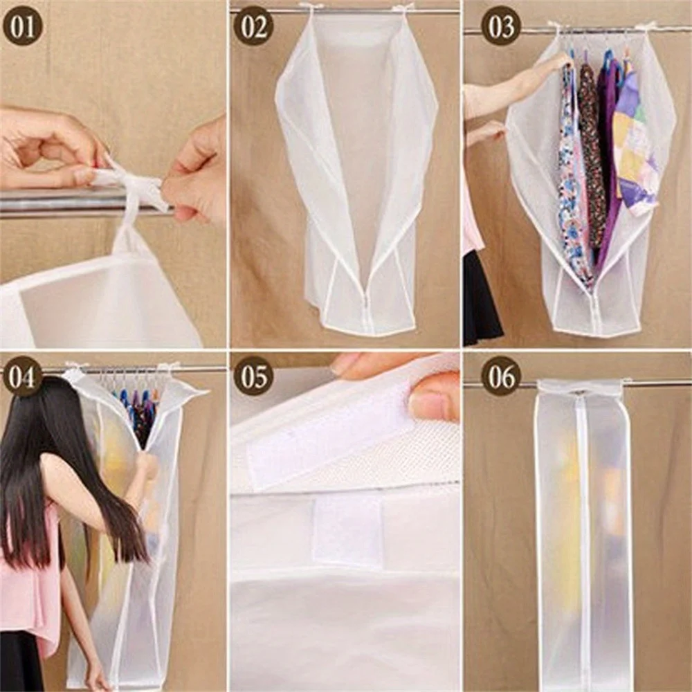 1 piece of clothing bag, moth proof and dustproof cover, coat hanging storage bag, advanced thickened clothing storage device