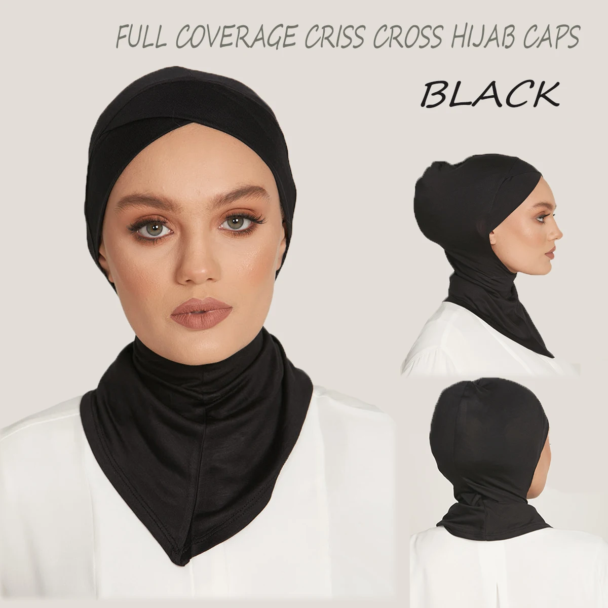 Mulheres Muçulmanas Cueca Hijab Cobertura Completa Criss Cross Hijab Mulheres Muçulmanas Lenço Turbante Senhora Cap Chapéu Islâmico Turbante Mujer