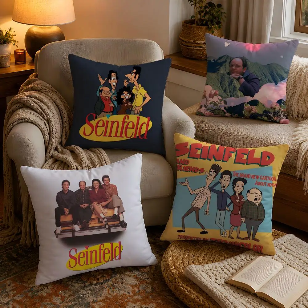 Vantage Movie S-Seinfeld Pillow Case Soft Plush Cushion Cover Double Print and Invisible Zipper for Sofa Home Car Use