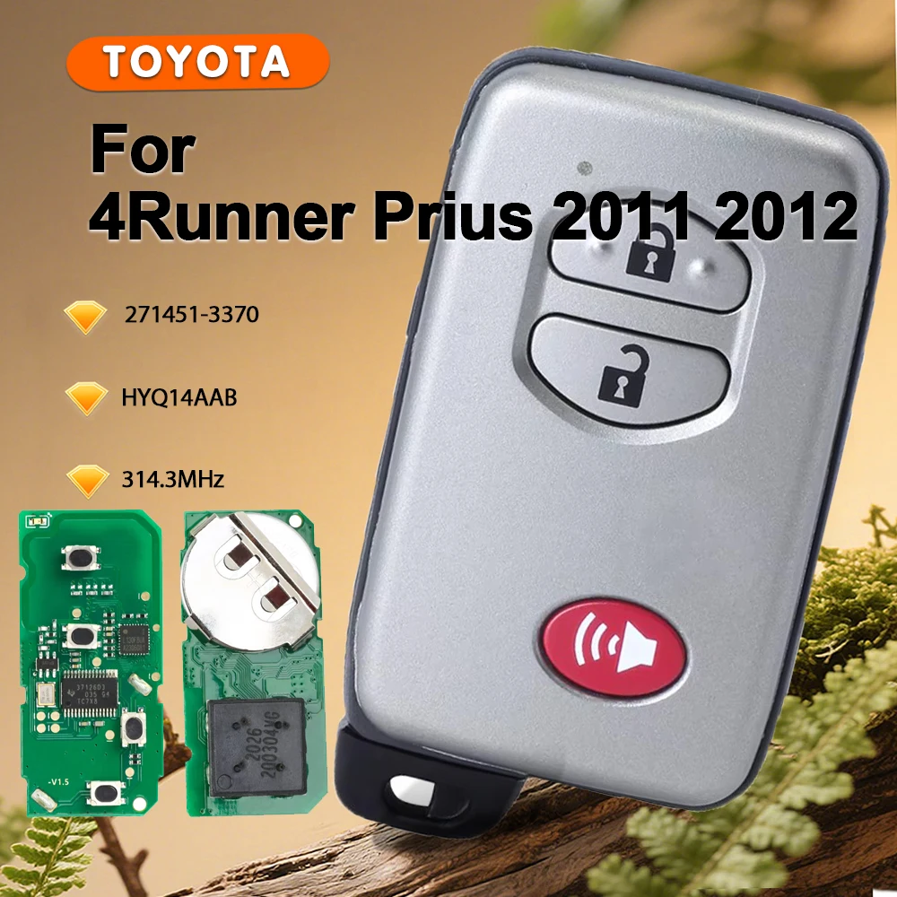 KEYECU 271451-3370 FCCID: HYQ14AAB Chiave telecomando intelligente Keyless Go 314,3 MHz Fob per Toyota 4Runner Prius 2011 2012