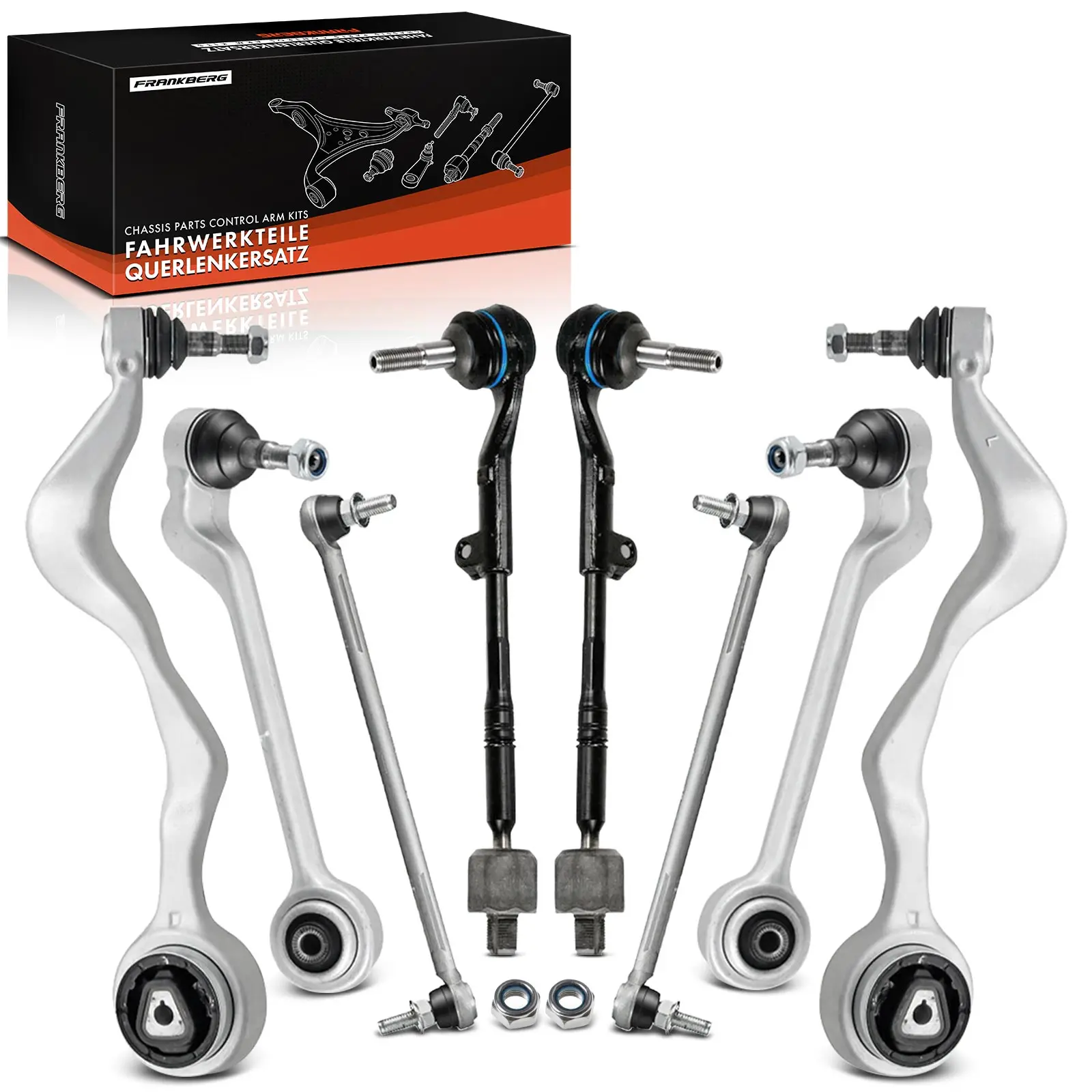 Frankberg Ensemble de bras de suspension avant 8 pièces pour BMW Série 1 E81 E87, Série 1 Cabriolet E88, Série 1 Coupé E82, Série 3 Cabriolet 31356765934