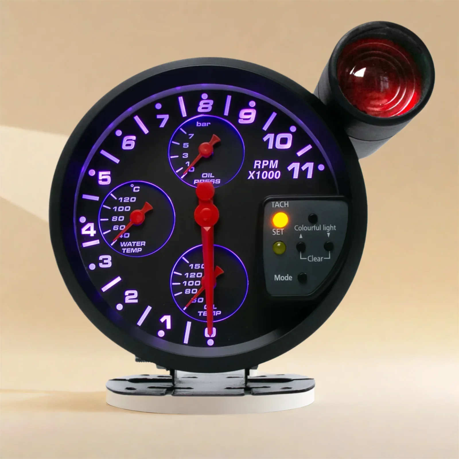 

DOFI 5" 4-In-1 Car Gauge Set Tachometer Water Temperature Oil Temperature Oil Pressure Gauges Multifunctional Gauge with Alarm