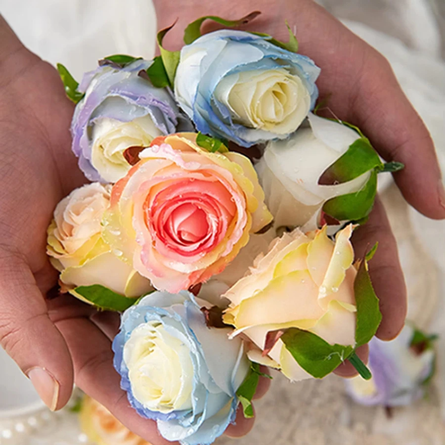 

50/100Pcs Artificial Flower Silk Rose Home Room Valentine Outdoor Garden Diy Gift Box Wedding Wreath Bridal Bouquet Prop Hotsale