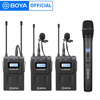 BOYA BY-WM8 Pro Professional Dual-Channel UHF Wireless Lavalier Lapel Microphone System for Camera  iPhone PC DSLR LiveBroadcast