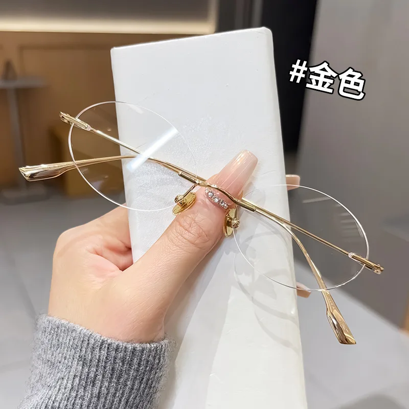 Rimle Oval Optics Glasses  Women Pure Titanium Prescription Recipe Lenses Progressive Myopia Eyewear Anti Blue Light Eyeglasses