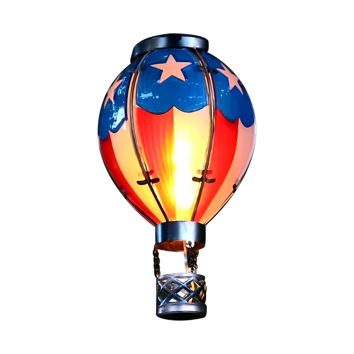 Solar Powered Hot Air Balloon Light Lantern Outdoor Garden Yard Hanging Decors LED Lights Christmas Decoration 32cm