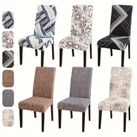 Geometric Dining Chair Cover Spandex Elastic Chair Slipcover Case Stretch Chair Covers for Wedding Hotel Banquet