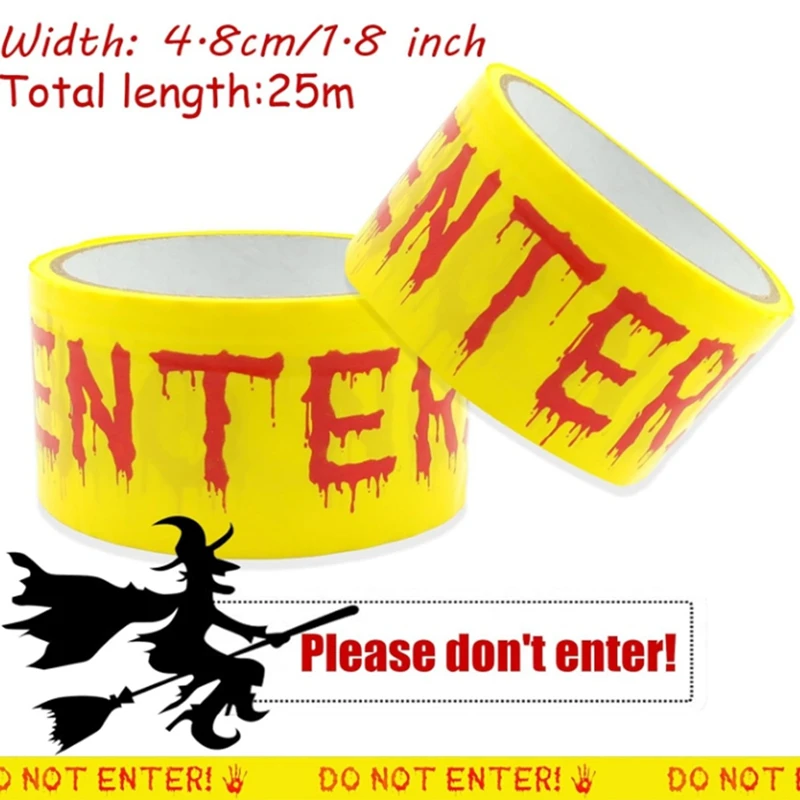 Halloween Decorations Caution Tape,Do Not Enter Scary Caution Tape Roll Outdoor Spooky DIY Decorative Accessory