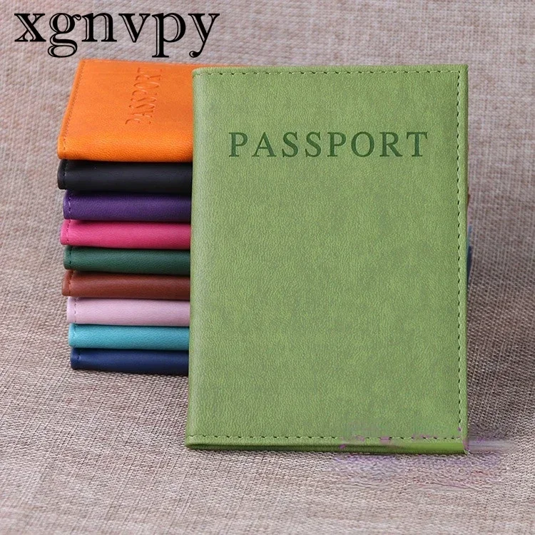 Xgnvpy-Juste de passeport en cuir, porte-documents de voyage, étui pour carte d'identité, manchon de protection, portefeuille pour carte de crédit, accessoire unisexe