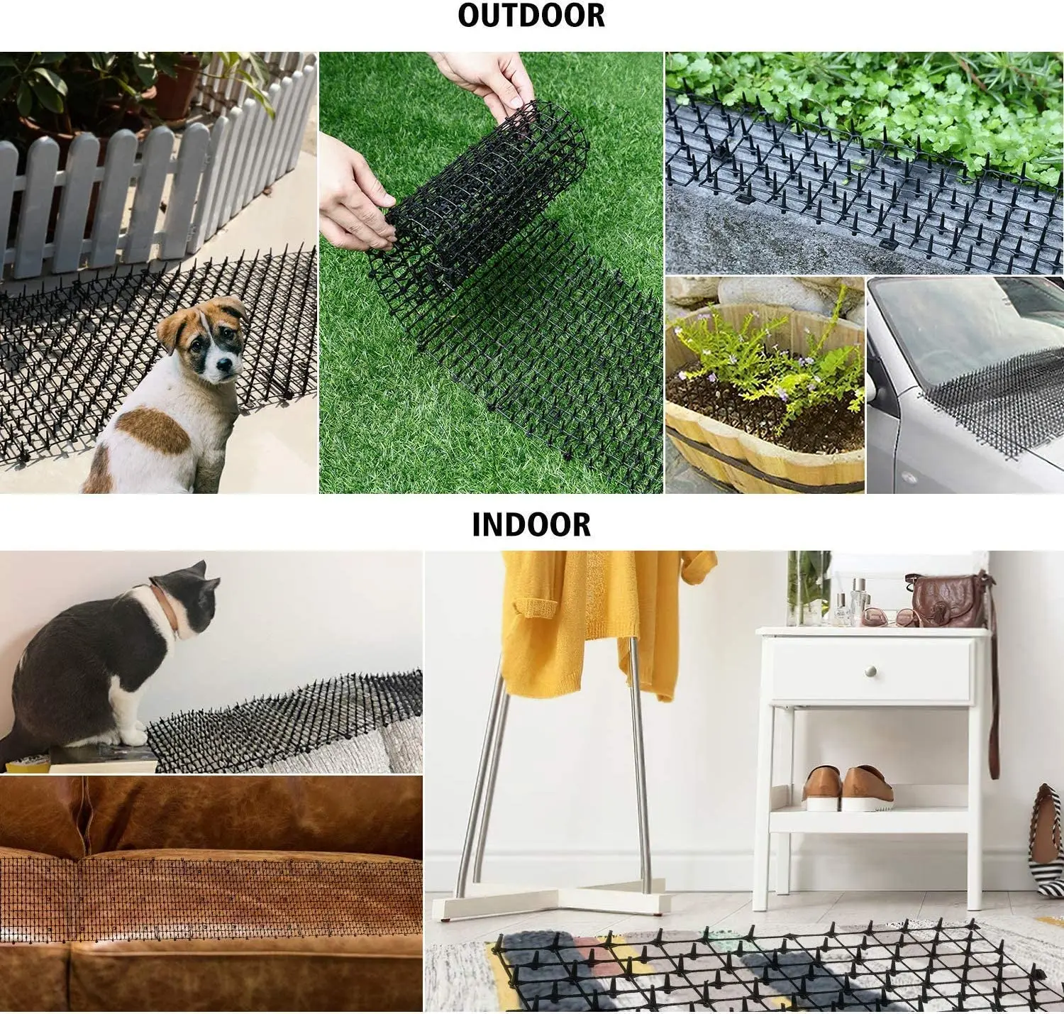 Katzenkotmatte weiß -4 m x 0,28 m, Anti-Katzen-Netzwerk mit Spikes, Garten-Grabstopper – Haustier-Hund-Katzen-Abschreckungsmatte für drinnen und draußen – Detail 11
