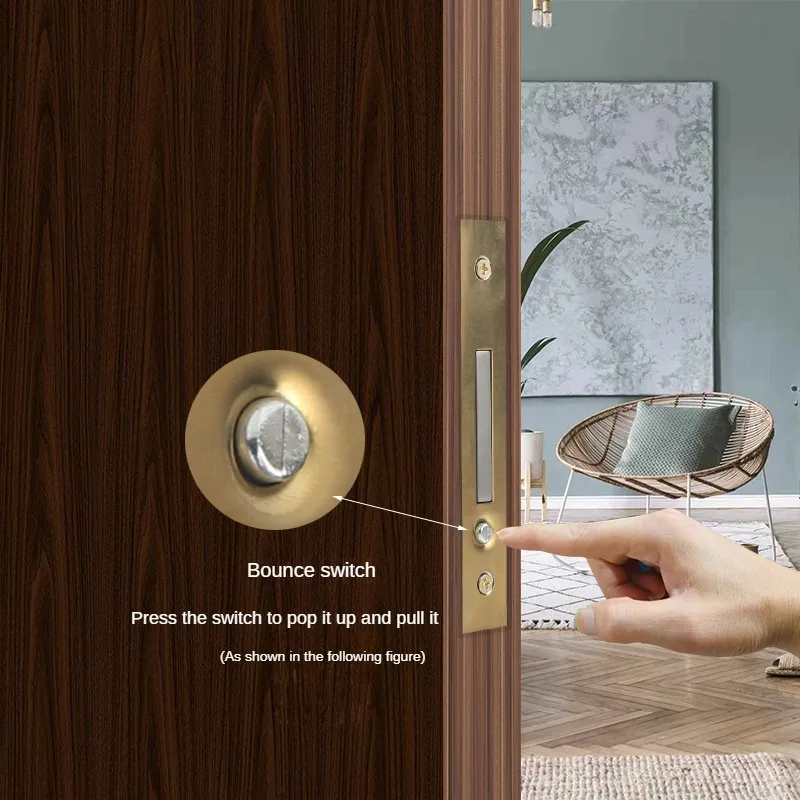 Snap Pull Lock Concealed Pocket Door Simple Handle Auxiliary Door Handle Embedded for Household Sliding Door Furniture Hardware