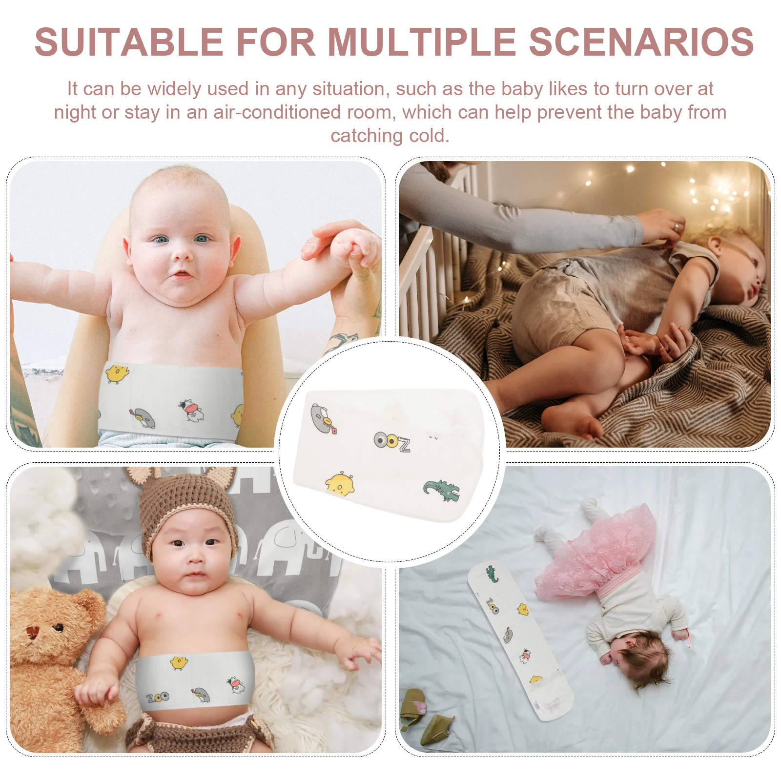 

Baby Belly Band Cotton Navel Belt Infant Wrap Adjustable Length Warm Breathable All Seasons Safe Soft Material Healthy Fabric