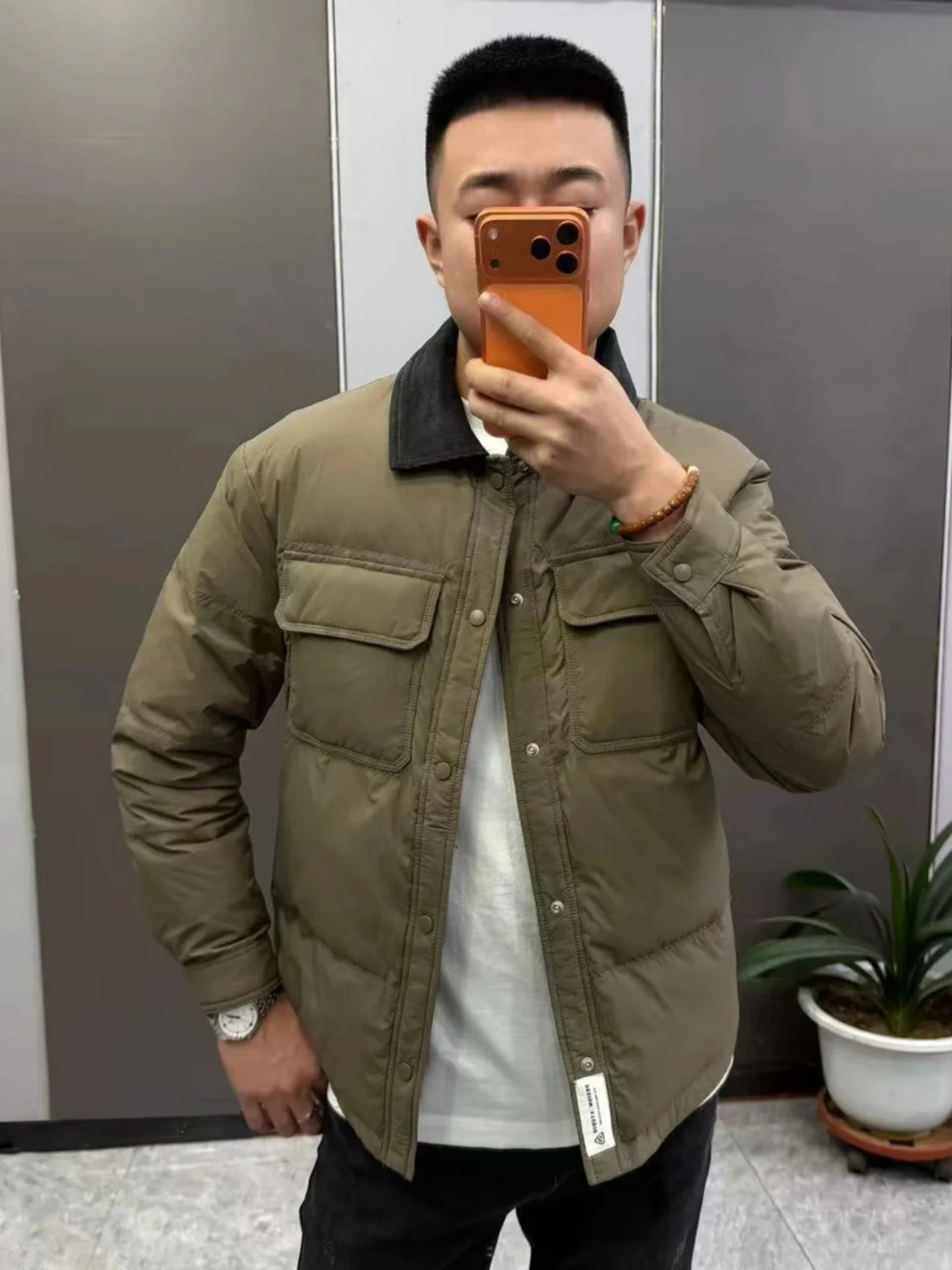 

Мужская модная повседневная хлопковая куртка с воротником, легкая теплая ветрозащитная корейская подставка, весна-осень-зима