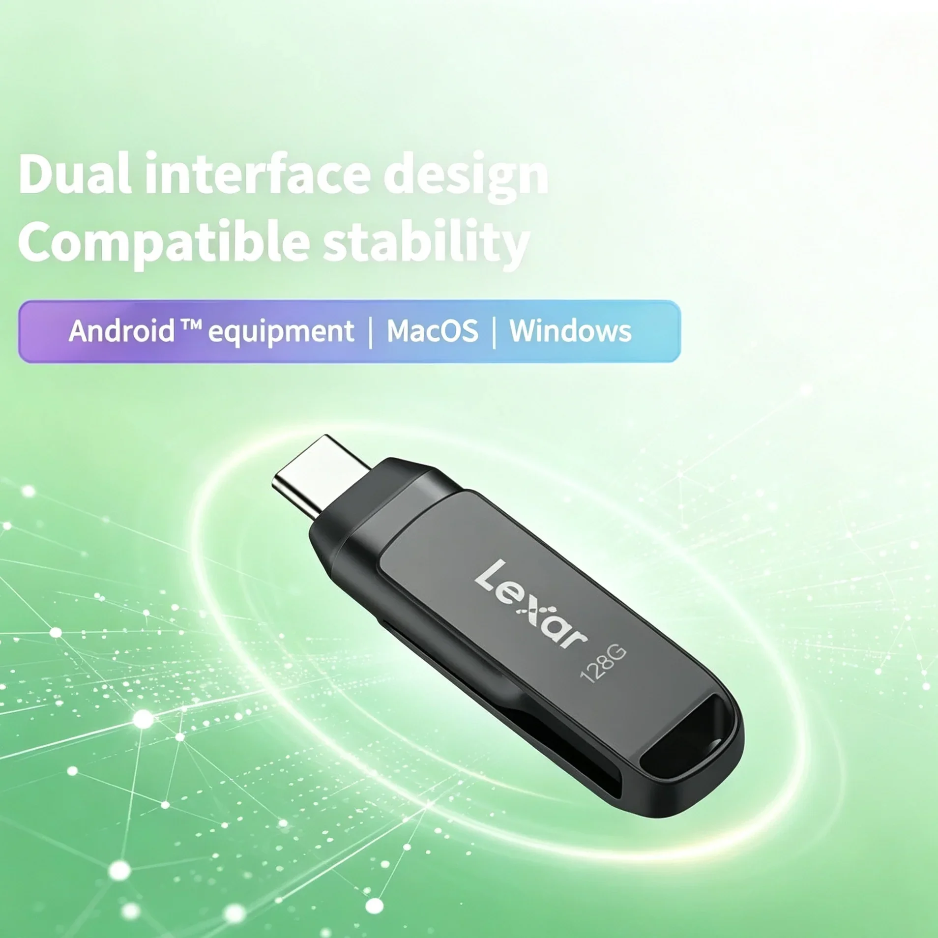 Lexar D400 USB 3.1 Type-C Flash Drive 130MB/s Metal Dual Port OTG USB Stick Phone Laptop Computer File Backup 32GB 64GB 128GB