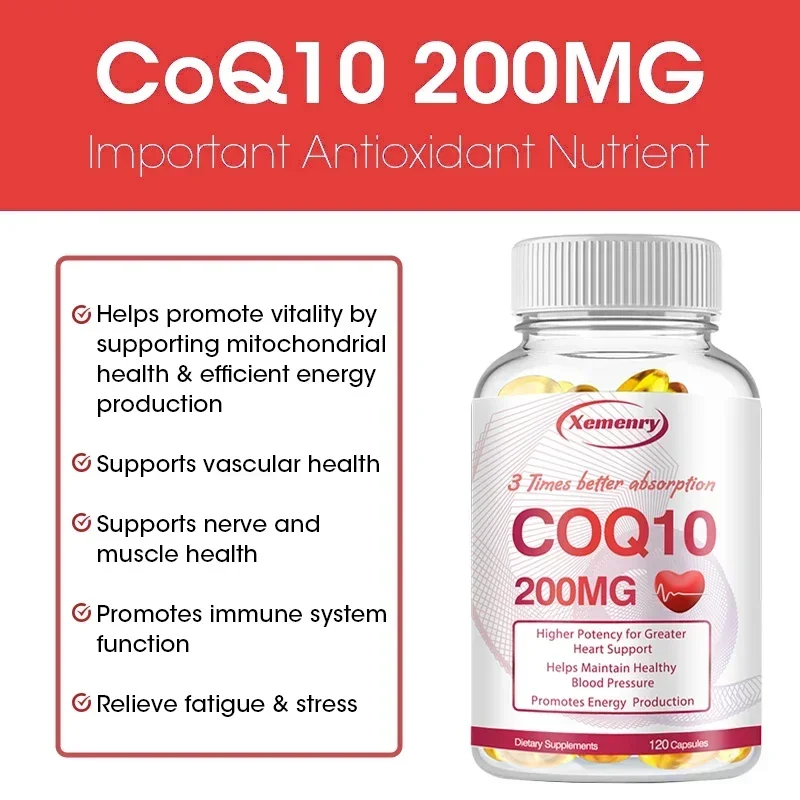Coenzyme Q10 Capsules - สําหรับสุขภาพความเครียดจากการไหลเวียน, พลังงานเพื่อสุขภาพของหัวใจ, ความดันสมดุล