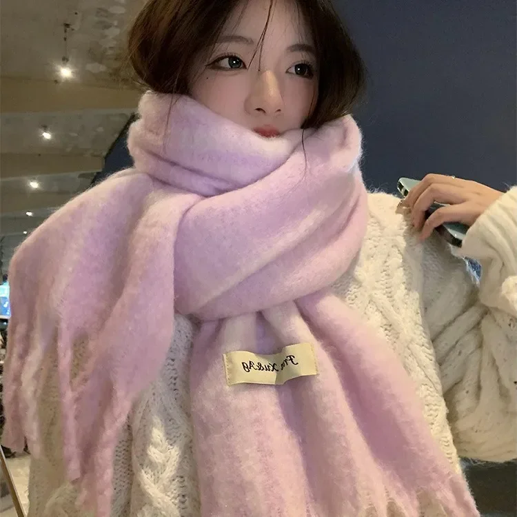 2024Winter New Style Atmosphere Imitation CashmereTassel Women's Scarf for Warmth Luxury Thickened Exterior Cold resistant Shawl