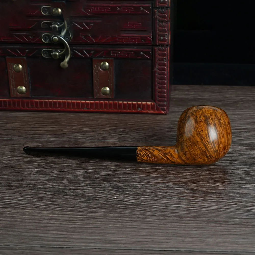 MUXIANG straight handle boule tobacco pipe briar wood handmade pipe pomme smoking pipe 3mm pipe channel design gift for smoker