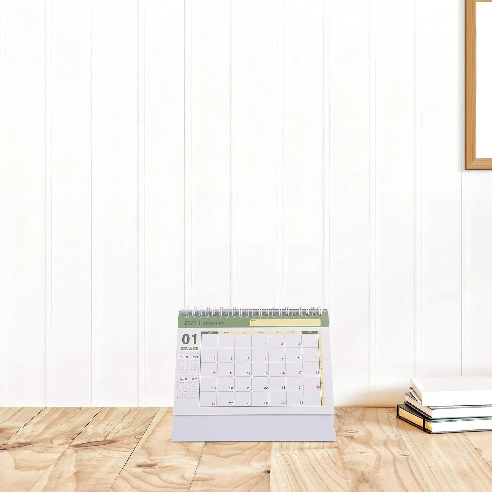 English Desktop Calendar Thick Paper Minimalist Design Long-Term Planning Standing Desk Calendar Office Decorative Month Display