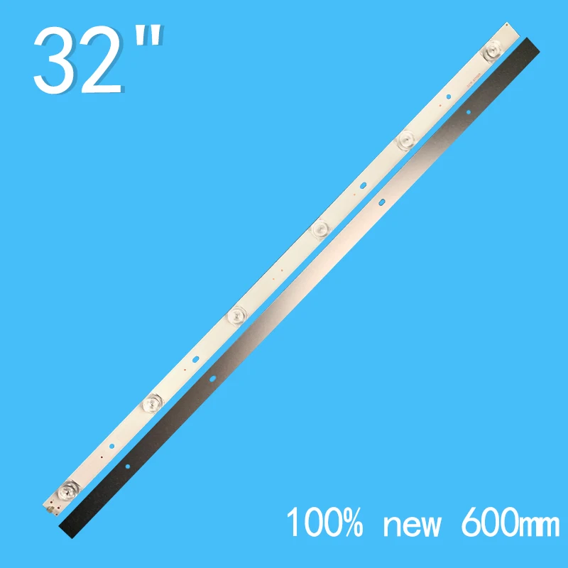 Universal light strip 32 inch 6 lamp square lens 600mm * 17mm-6v