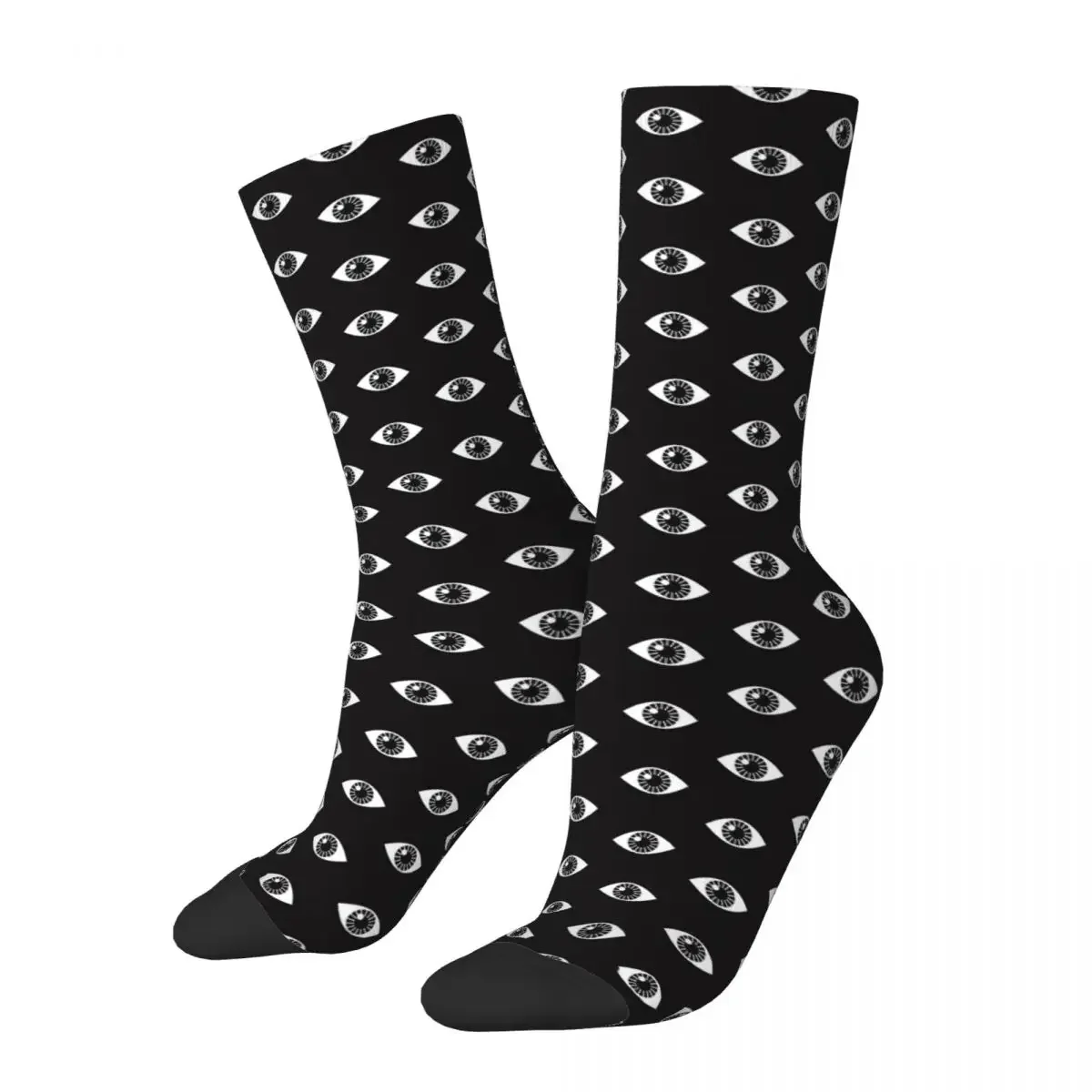 Eyes Wide Open - On Black Socks Harajuku Super Soft Stockings All Season Long Socks Accessories for Man's Woman's Gifts