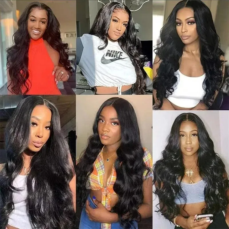New Medium 250 Density 13x6 Body Wave Lace Frontal Human Hair Wig HD Transparent 28  13x4 Lace Front Wigs Brazilian For Women