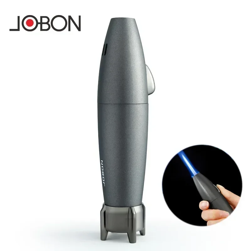 2025 Jobon Metal Rocket shaped Lighter Windproof Jet Blue Flame Inflatable High Power Cigar Lighter Cigarette Accessories