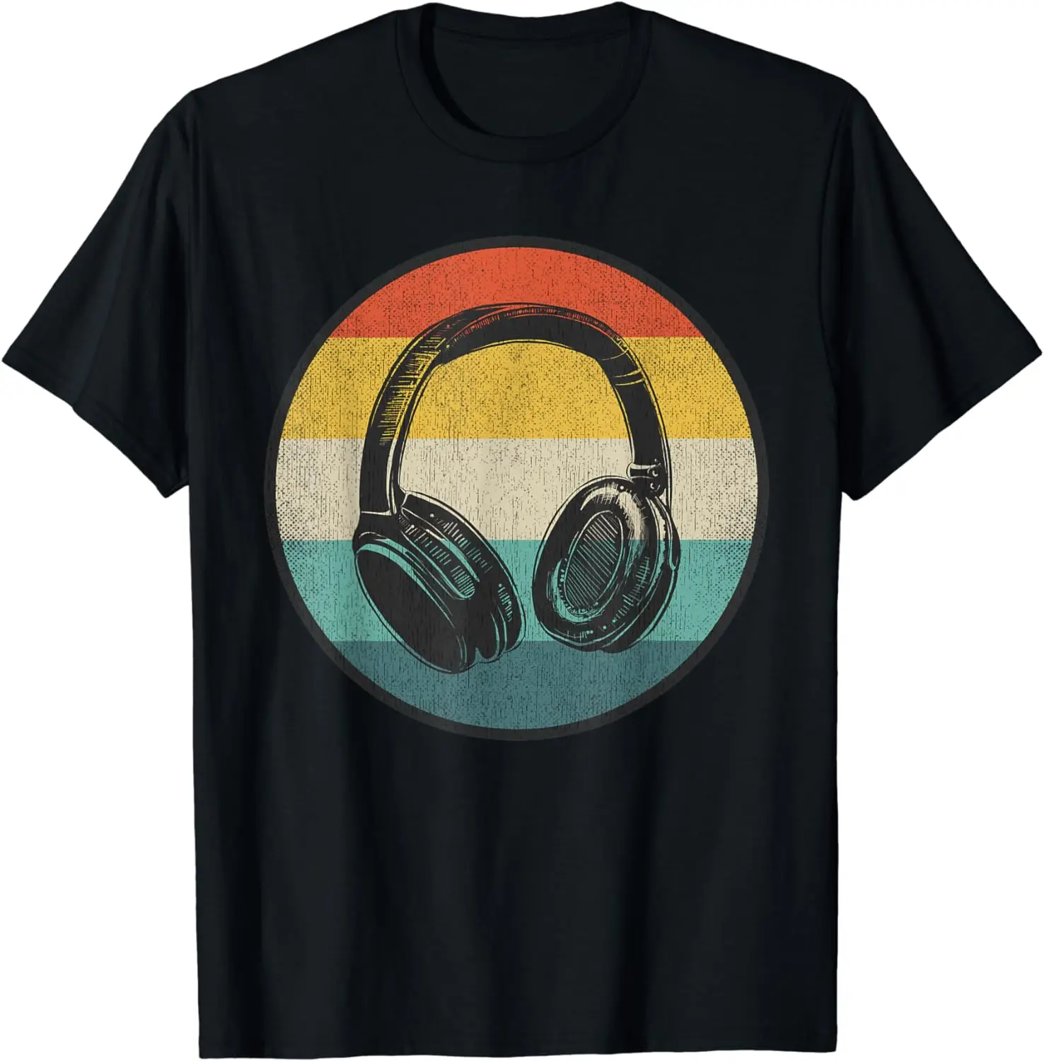 Music Lover Producer DJ Vintage Retro Headphones T-Shirt