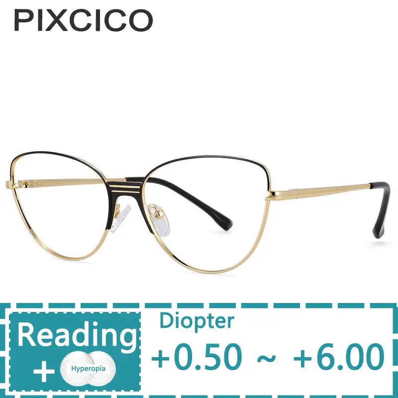 R54399 Metal Anti-Blue Light Trend Optical Women Fashion Reading Computer Glasses 0.+50.+100.+150.+200.+250.+300.+350.+400To+600