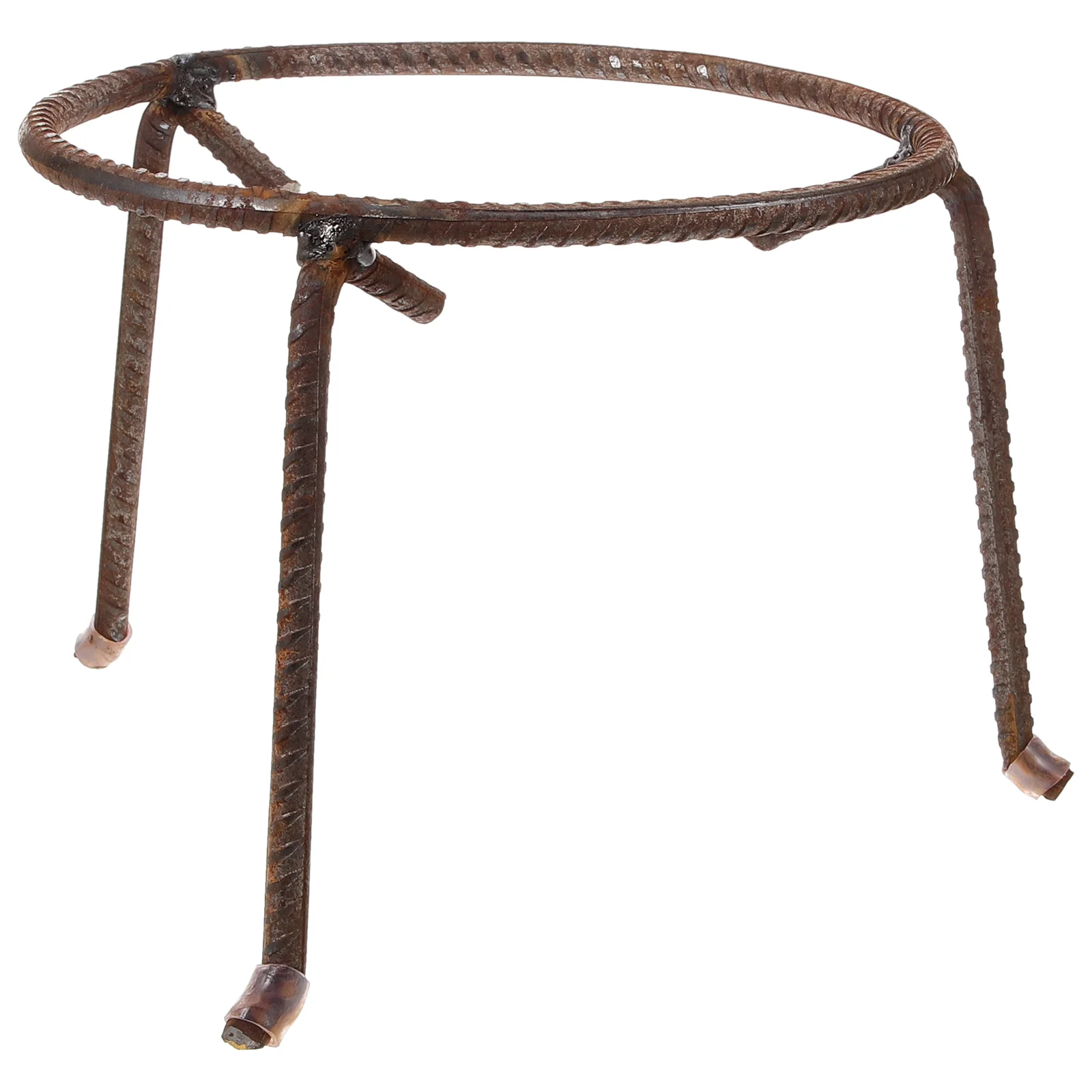 Trípode para leña para pícnic al aire libre, estante para ollas, anillo redondo de acero, estufa de barbacoa, soporte triangular para lavabo (trípode mediano), soporte para Wok