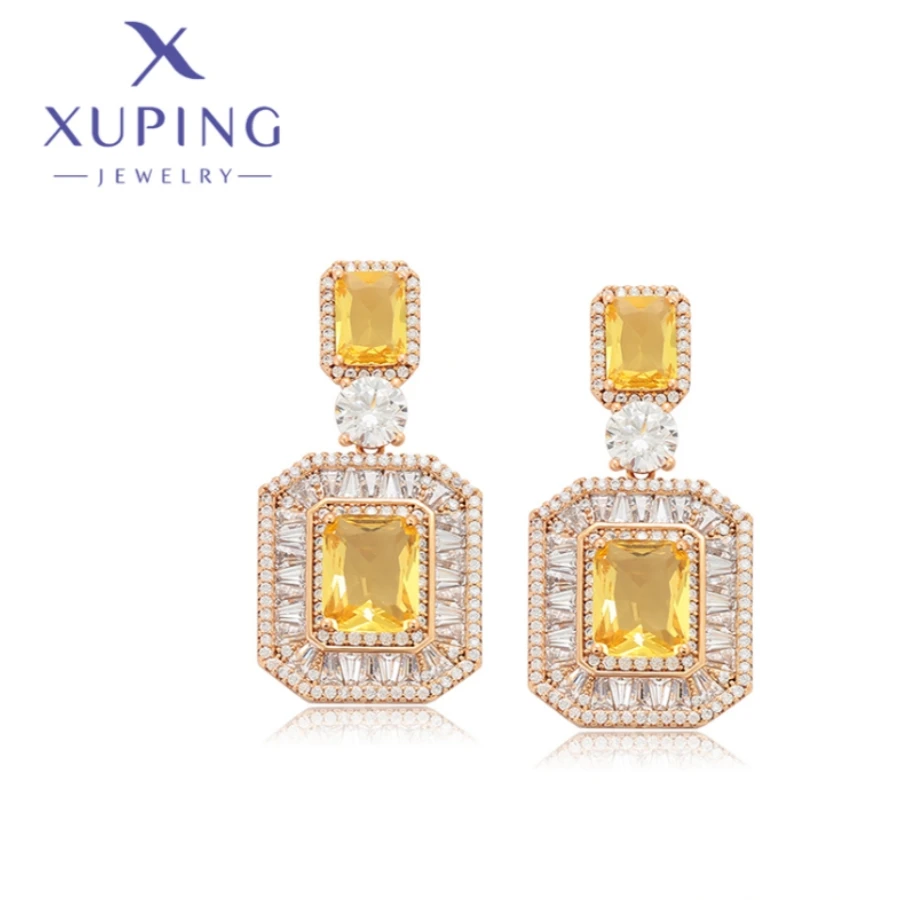 Xuping Jewelry New Fashion High Quality Simple Shape Hang Gold Color Sag Earrings for Women Schoolgirl Popular Gifts X000744363