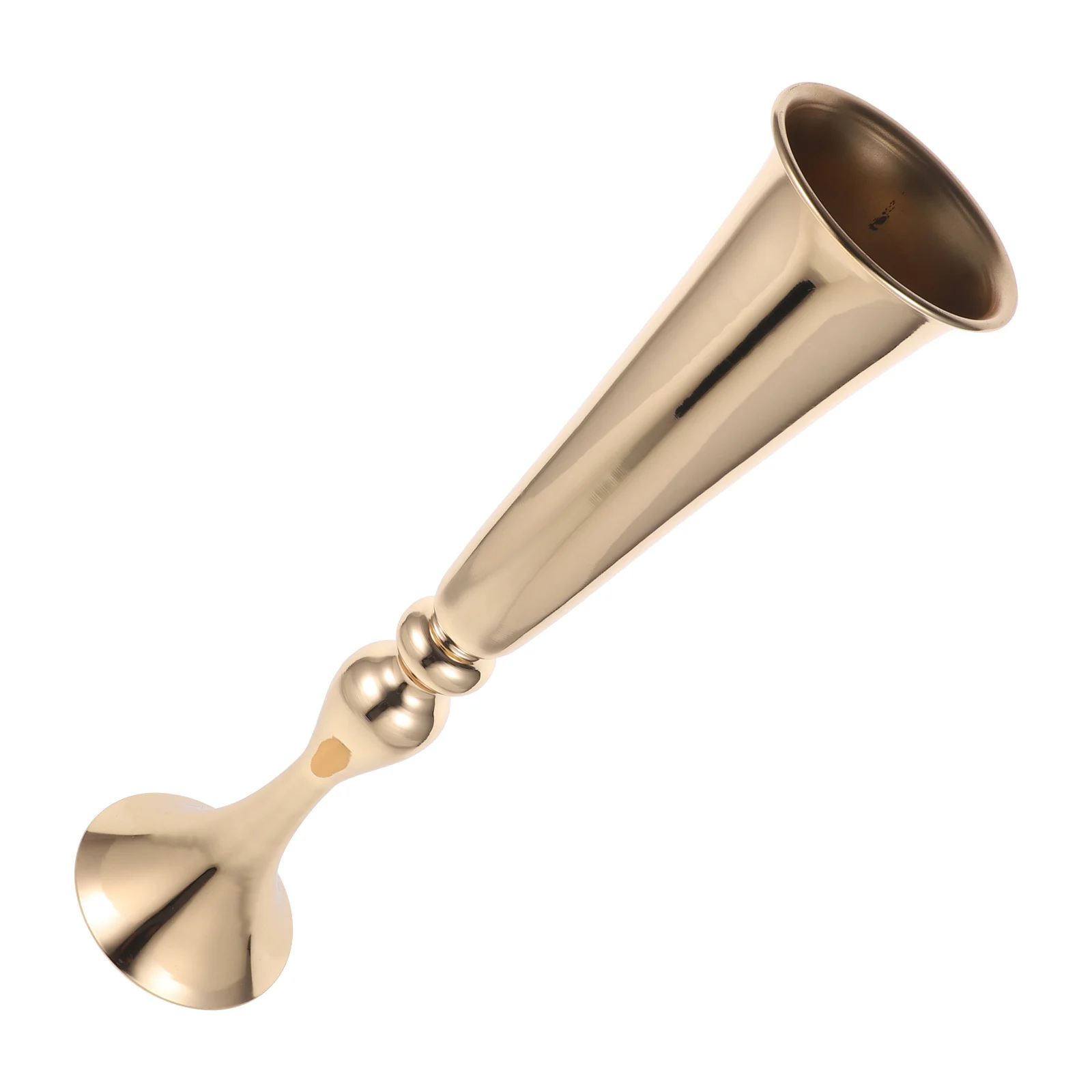 

Metal Trumpet Shaped Vase Small Vintage Style Elegant Decorative Home Office Tabletop Flower Arrangement Centerpiece Decor